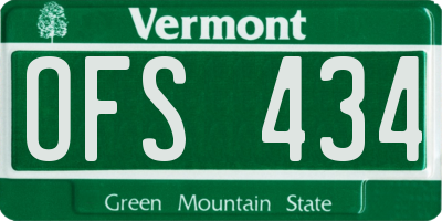 VT license plate OFS434