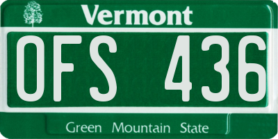 VT license plate OFS436