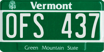 VT license plate OFS437