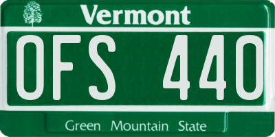 VT license plate OFS440