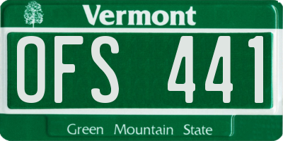 VT license plate OFS441