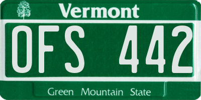VT license plate OFS442