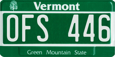 VT license plate OFS446