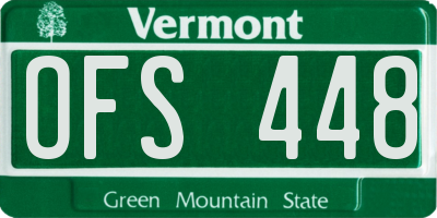 VT license plate OFS448