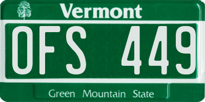 VT license plate OFS449