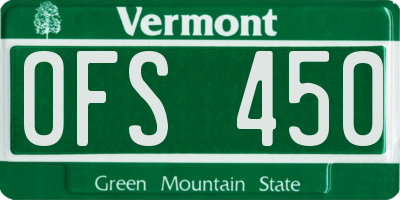 VT license plate OFS450