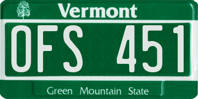 VT license plate OFS451