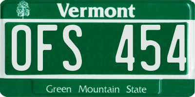 VT license plate OFS454
