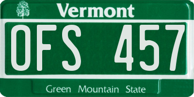 VT license plate OFS457