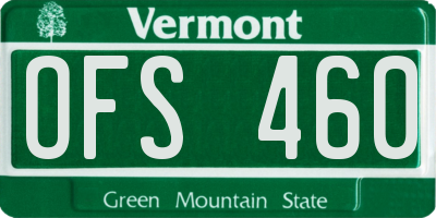 VT license plate OFS460