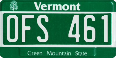 VT license plate OFS461