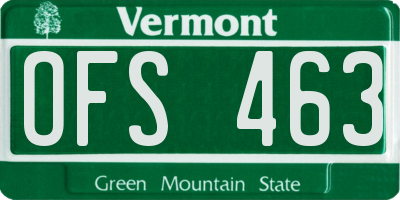 VT license plate OFS463