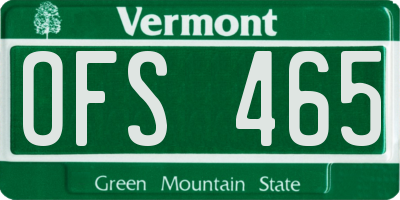 VT license plate OFS465