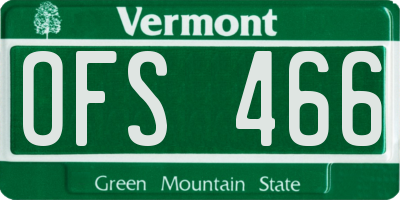 VT license plate OFS466