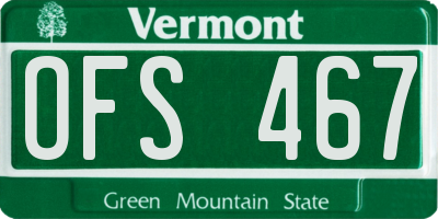 VT license plate OFS467