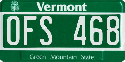 VT license plate OFS468
