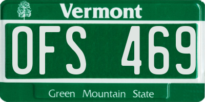 VT license plate OFS469