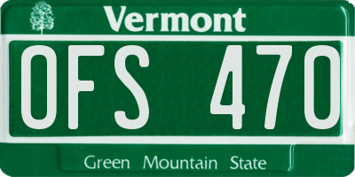 VT license plate OFS470
