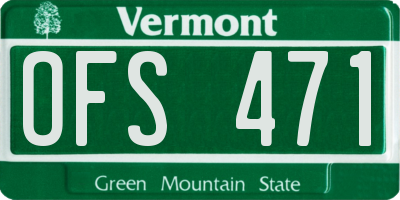 VT license plate OFS471