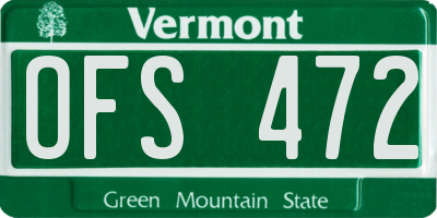 VT license plate OFS472