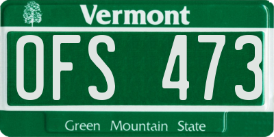 VT license plate OFS473