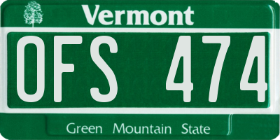 VT license plate OFS474