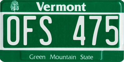 VT license plate OFS475
