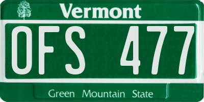 VT license plate OFS477