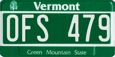 VT license plate OFS479