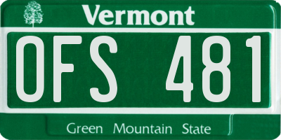 VT license plate OFS481