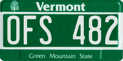 VT license plate OFS482