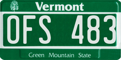 VT license plate OFS483