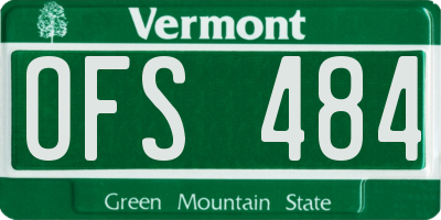 VT license plate OFS484