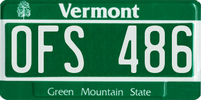 VT license plate OFS486