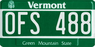VT license plate OFS488