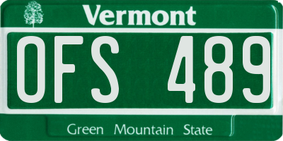 VT license plate OFS489