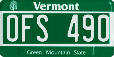 VT license plate OFS490
