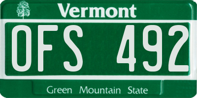 VT license plate OFS492
