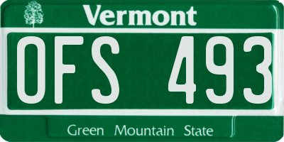 VT license plate OFS493