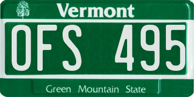 VT license plate OFS495
