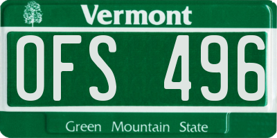 VT license plate OFS496