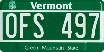 VT license plate OFS497