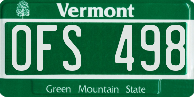 VT license plate OFS498