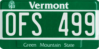 VT license plate OFS499