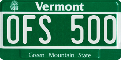 VT license plate OFS500