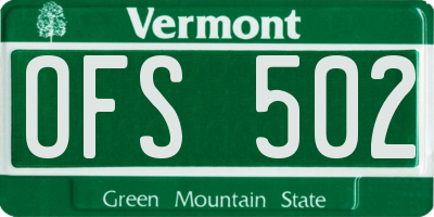 VT license plate OFS502