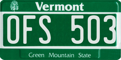 VT license plate OFS503