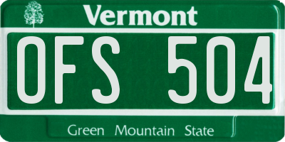 VT license plate OFS504