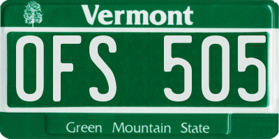 VT license plate OFS505