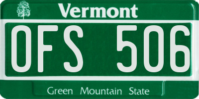 VT license plate OFS506